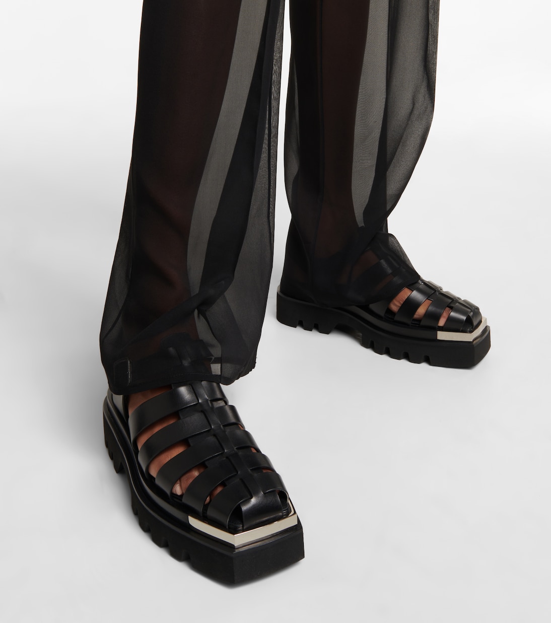 Leather platform sandals | Peter Do