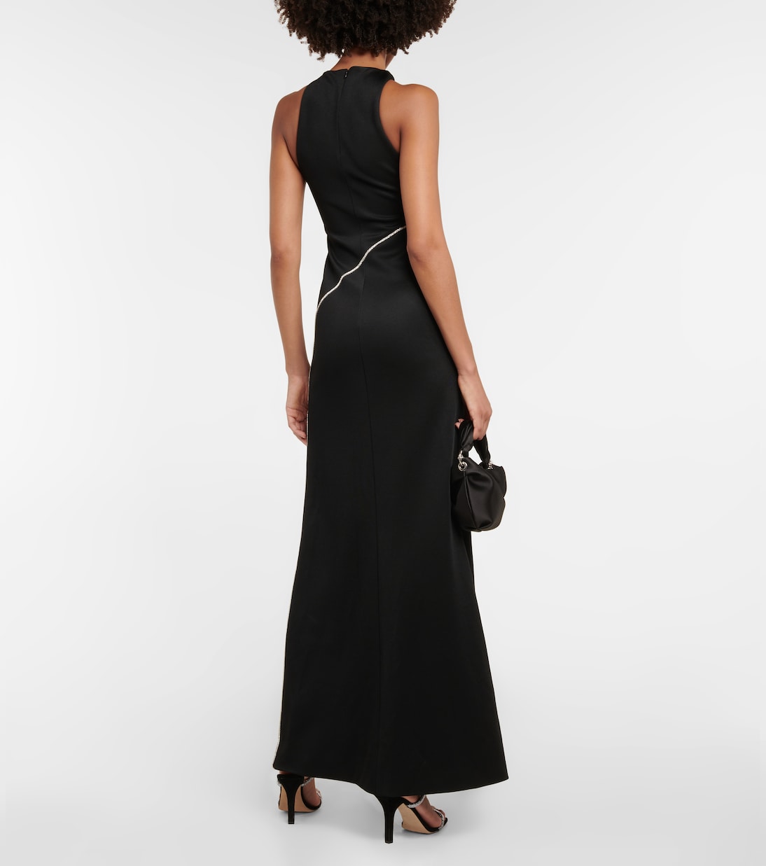 Verzierte Robe aus Jersey | Galvan