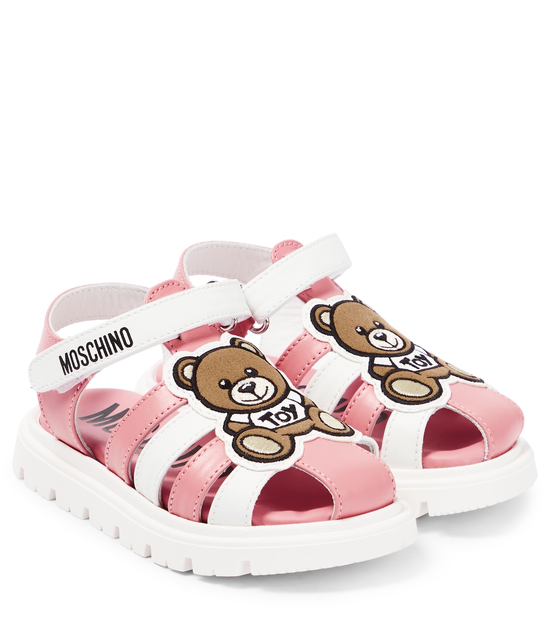 Logo leather sandals | Moschino Kids