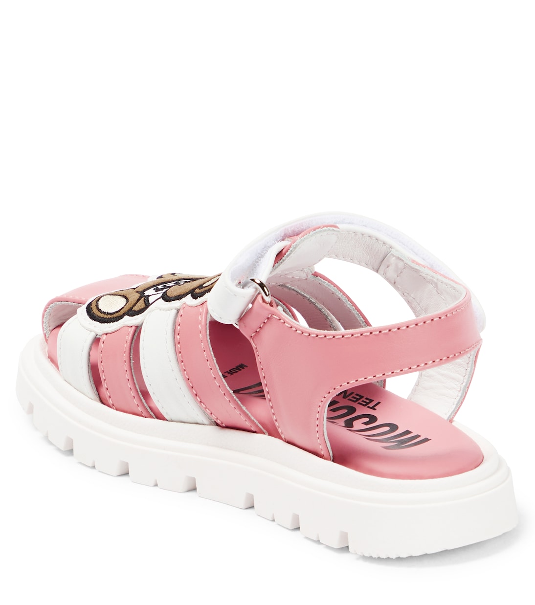 Logo leather sandals | Moschino Kids