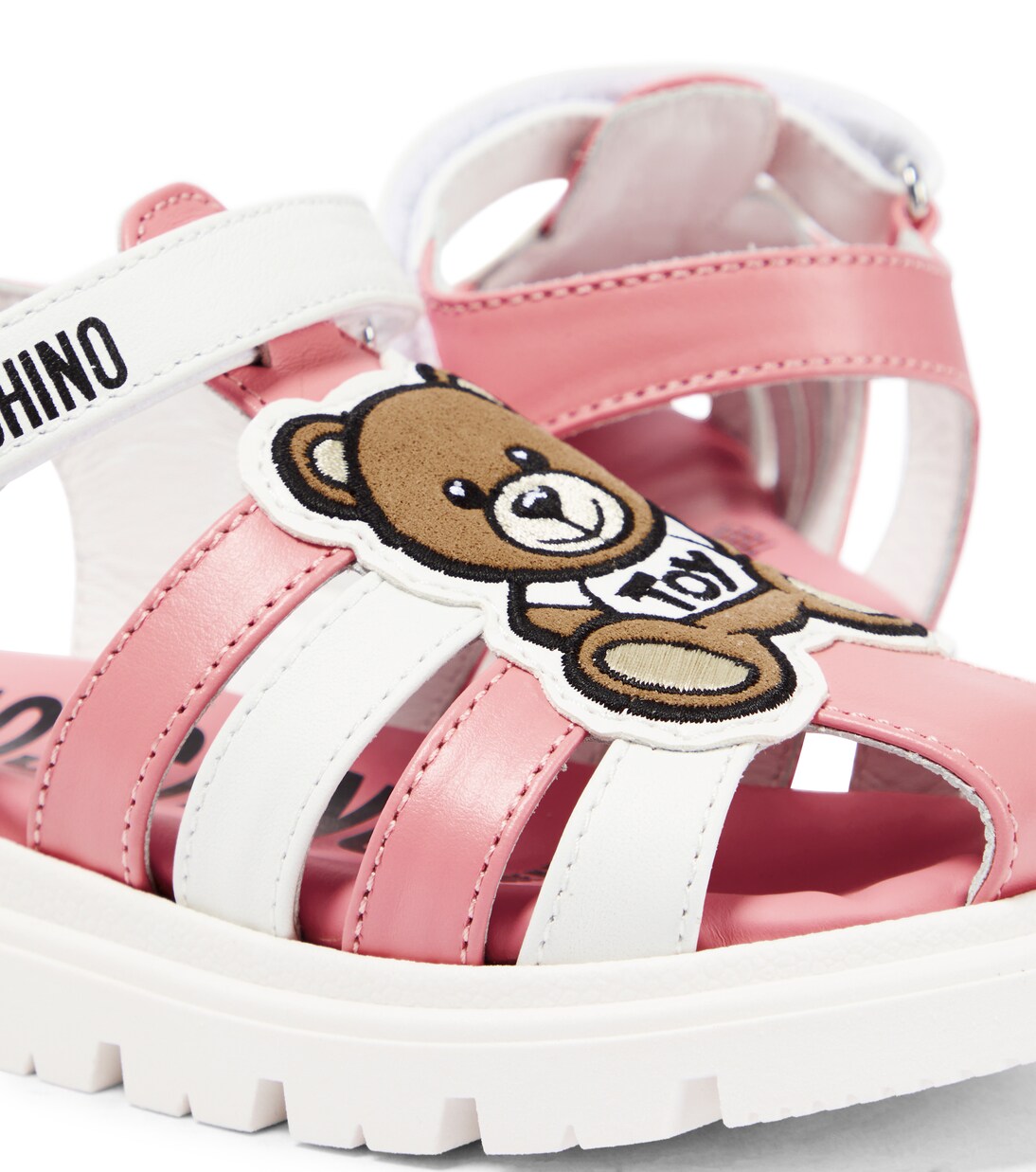 Logo leather sandals | Moschino Kids