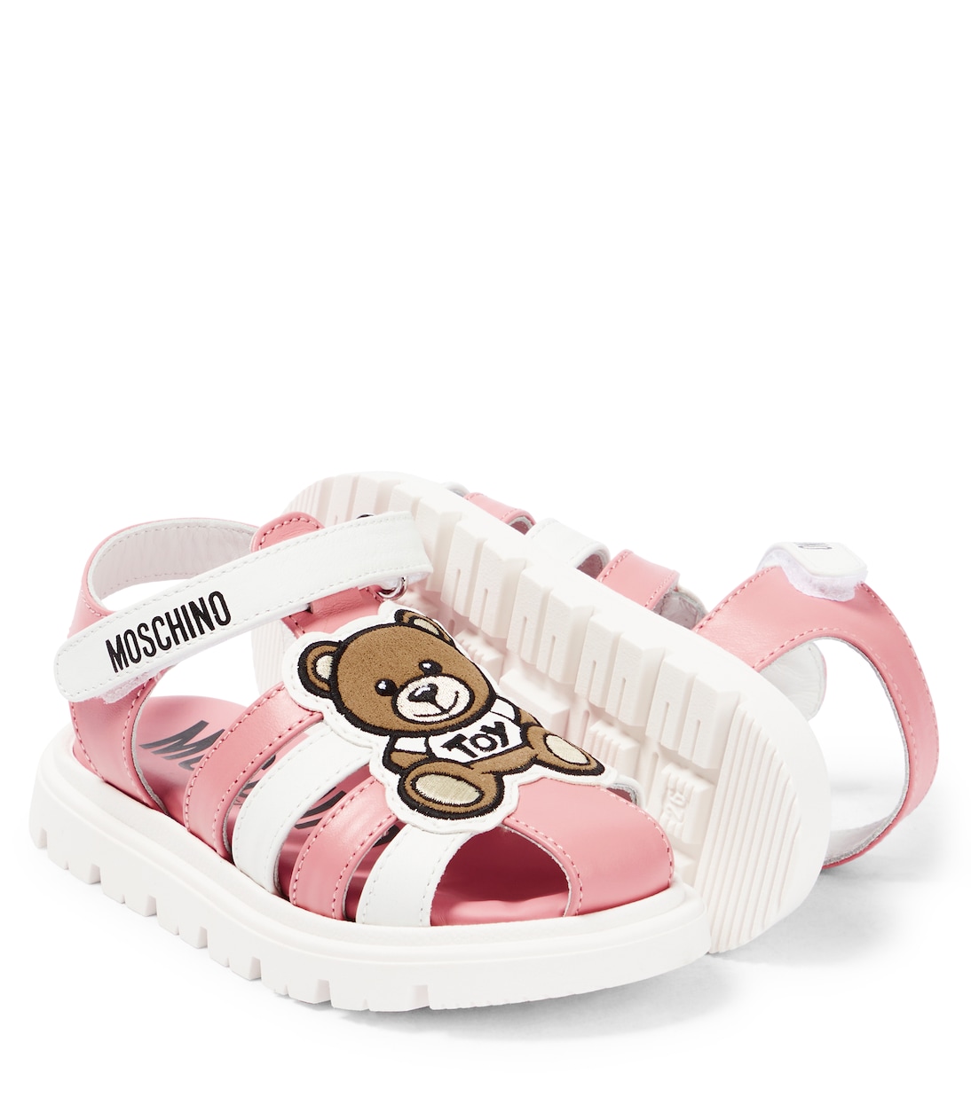 Logo leather sandals | Moschino Kids