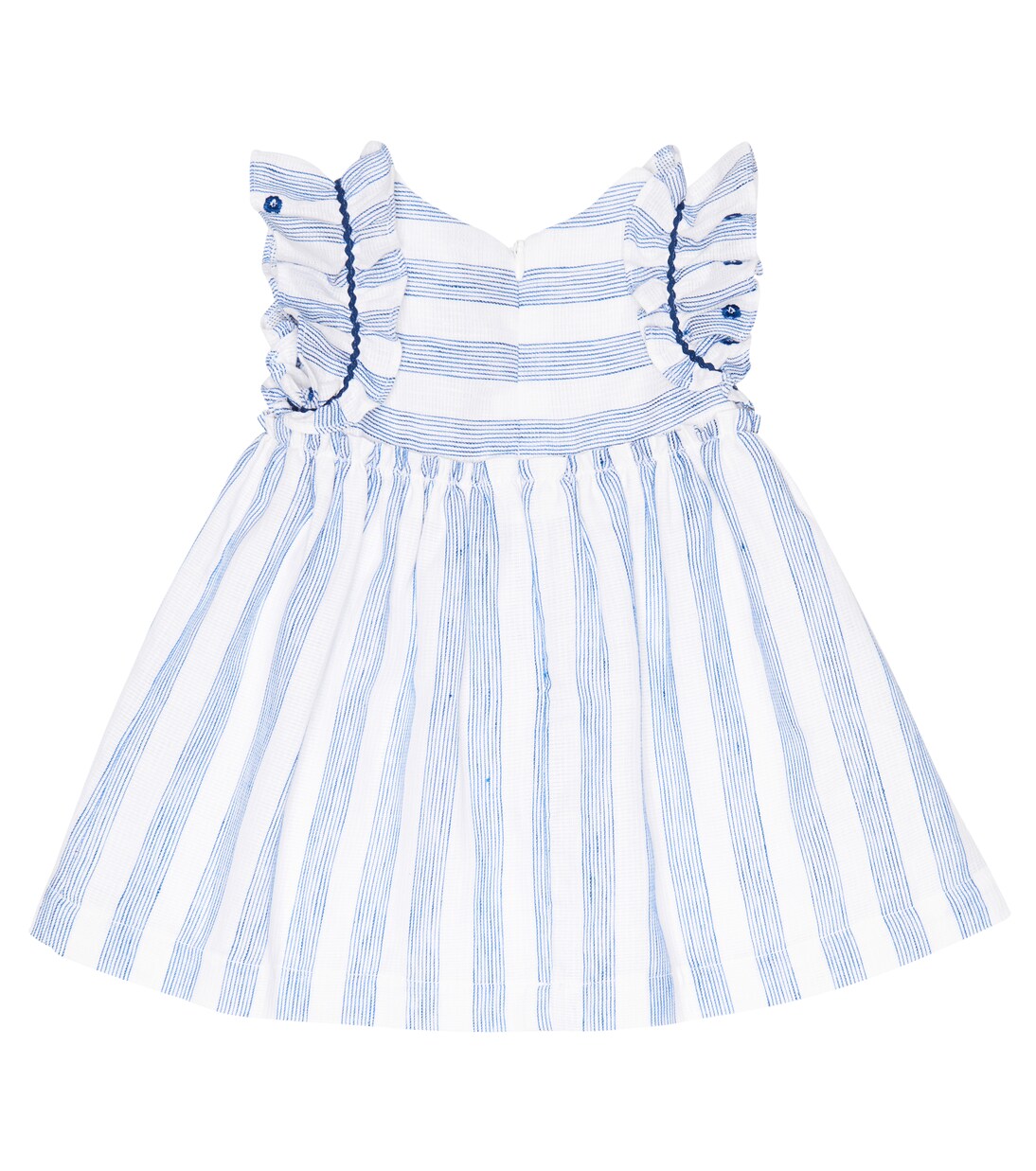 Baby striped cotton and linen dress | Tartine et Chocolat