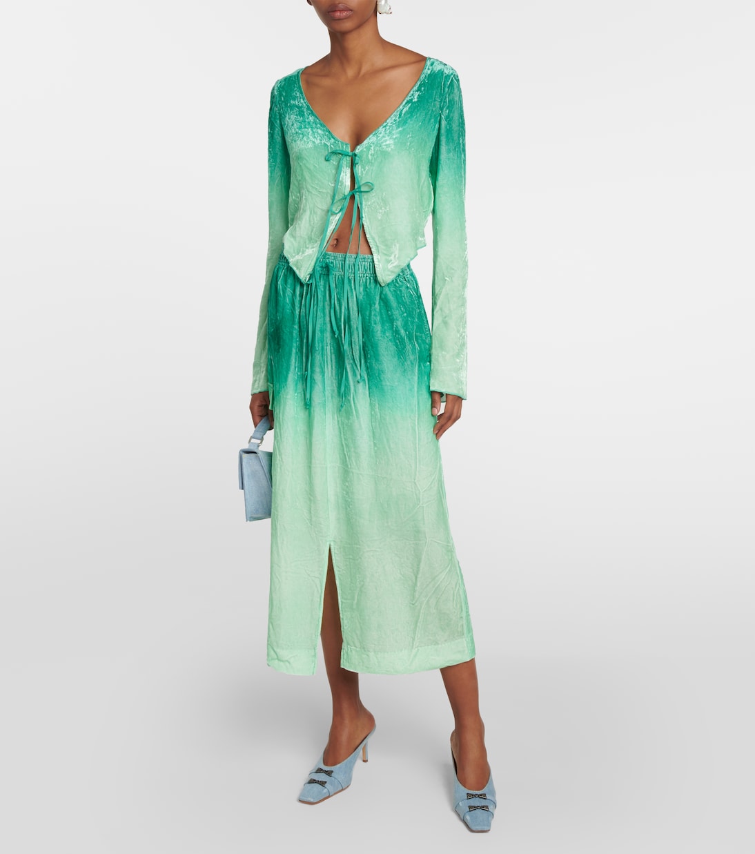 Cropped-Cardigan aus Samt | Acne Studios