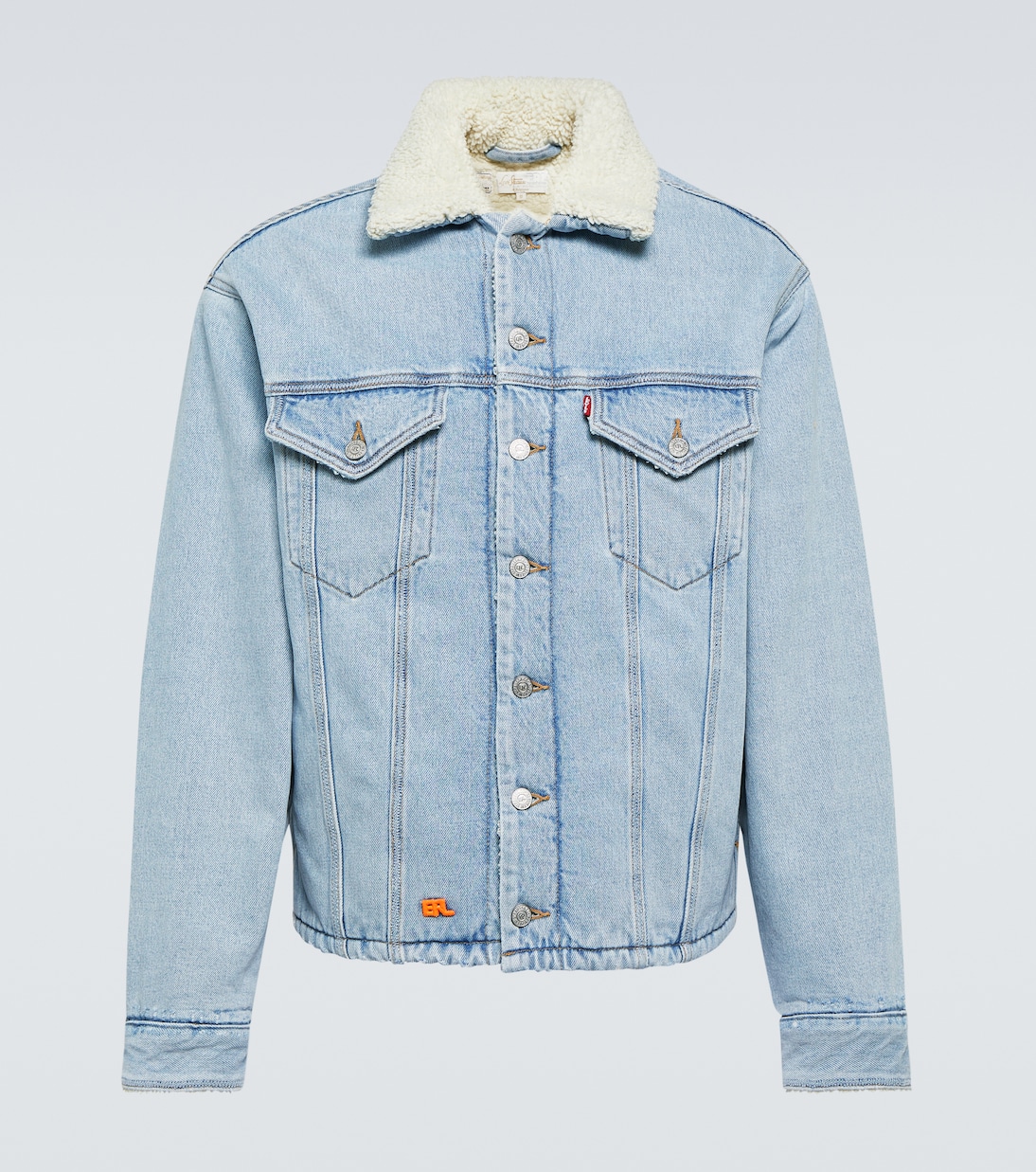 Faux fur-trimmed denim jacket | ERL