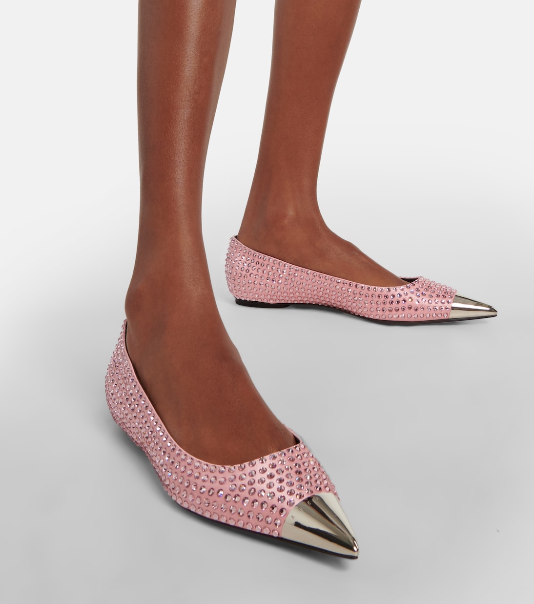 Rhinestone-embellished ballet flats | Area
