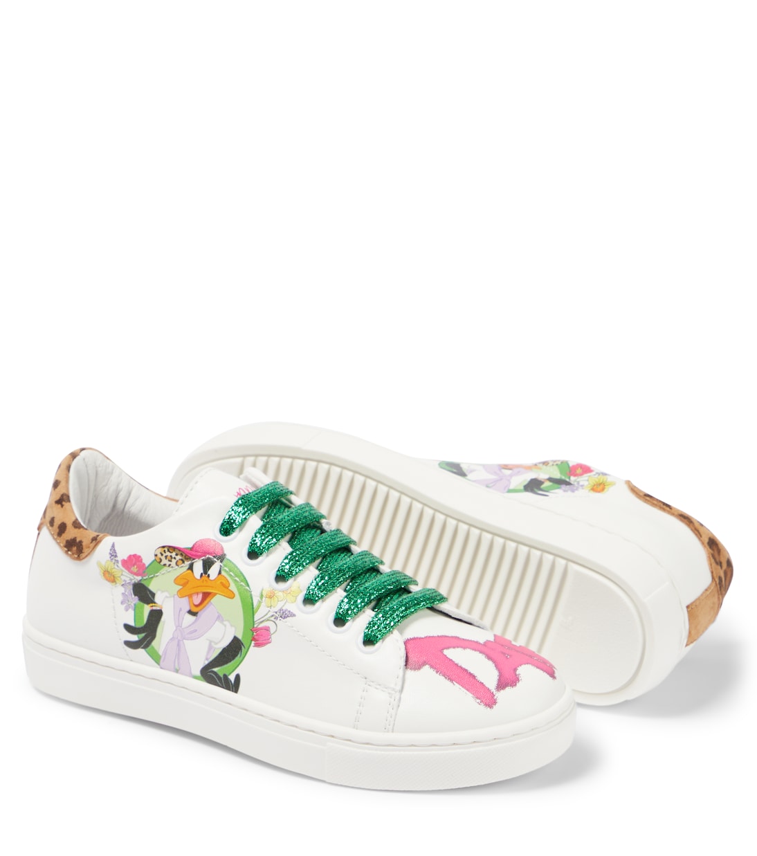Daffy Duck leather sneakers | Monnalisa