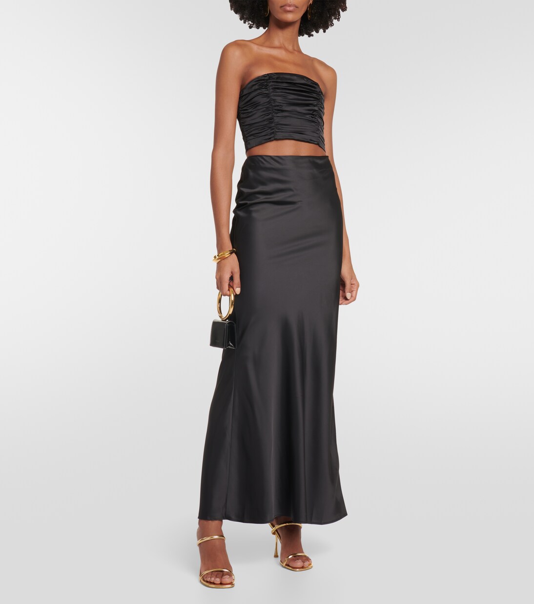 Crop top de satén fruncido | Rotate