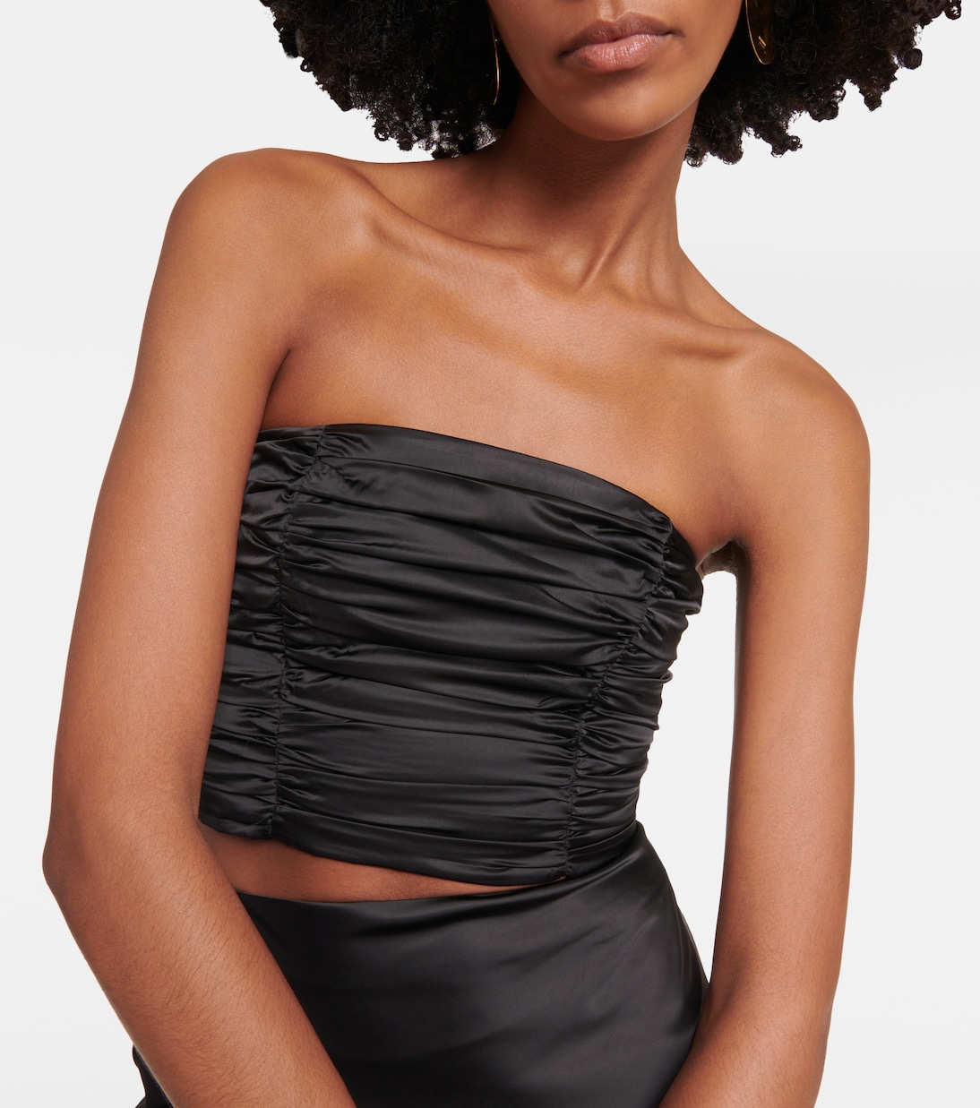 Crop top de satén fruncido | Rotate