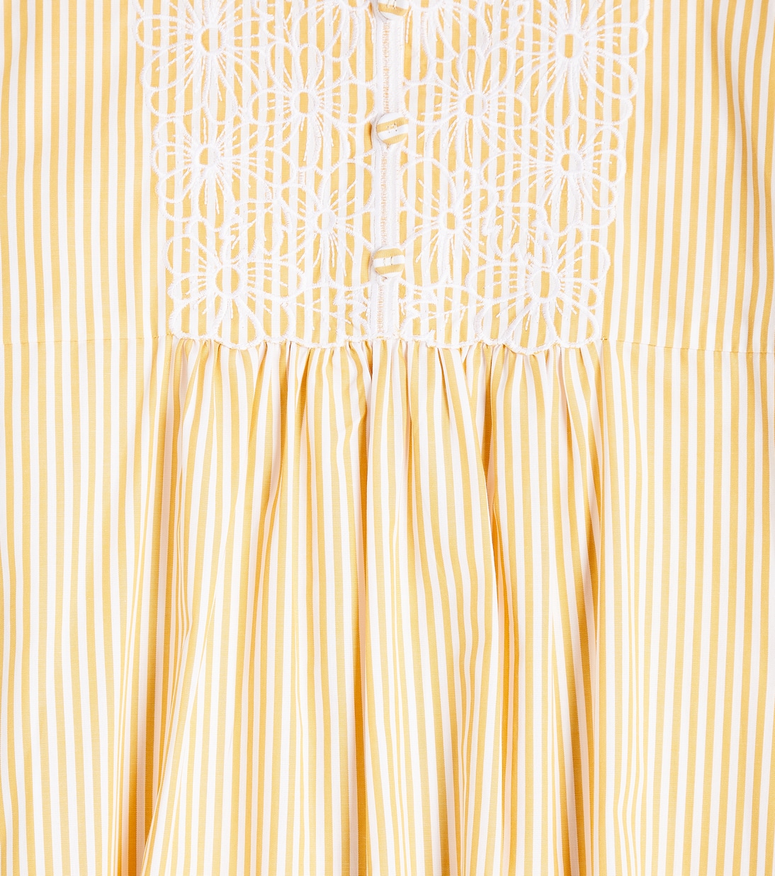 Robe rayée et brodée en coton | Il Gufo