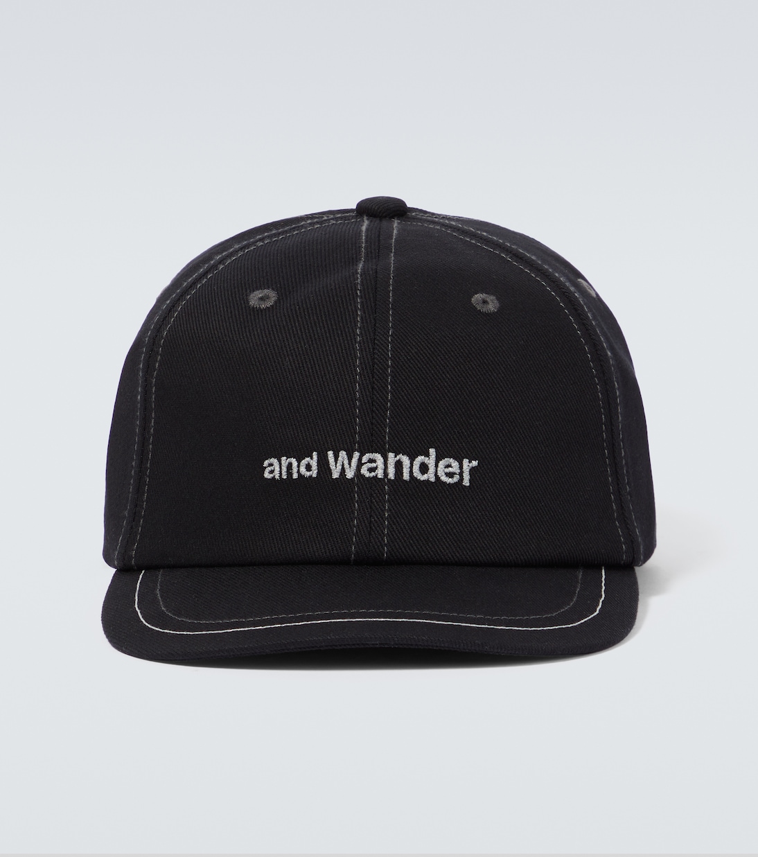 Logo cotton twill baseball cap | And Wander