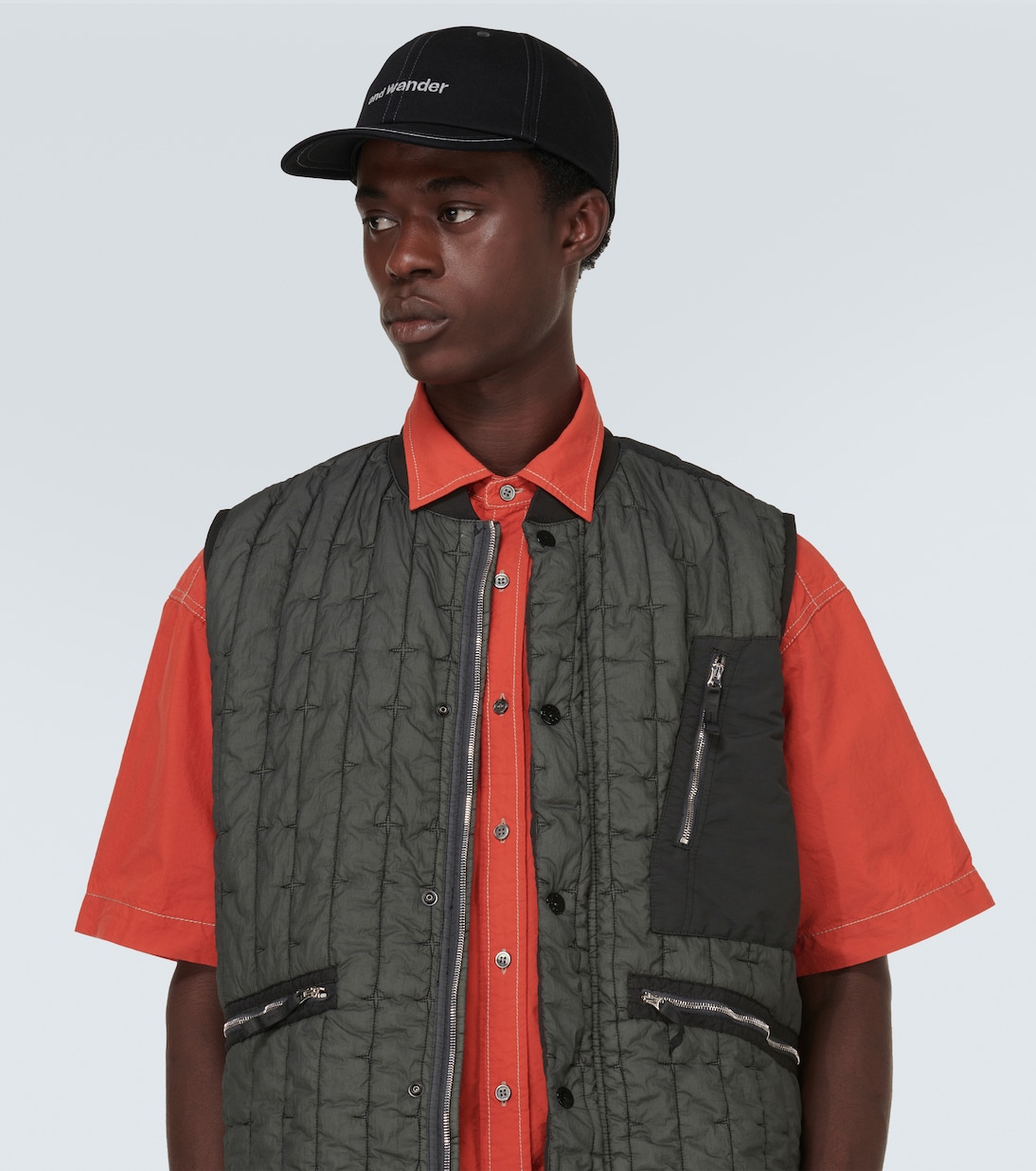 Logo cotton twill baseball cap | And Wander