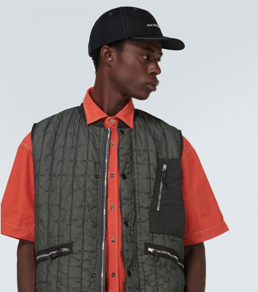 Logo cotton twill baseball cap | And Wander