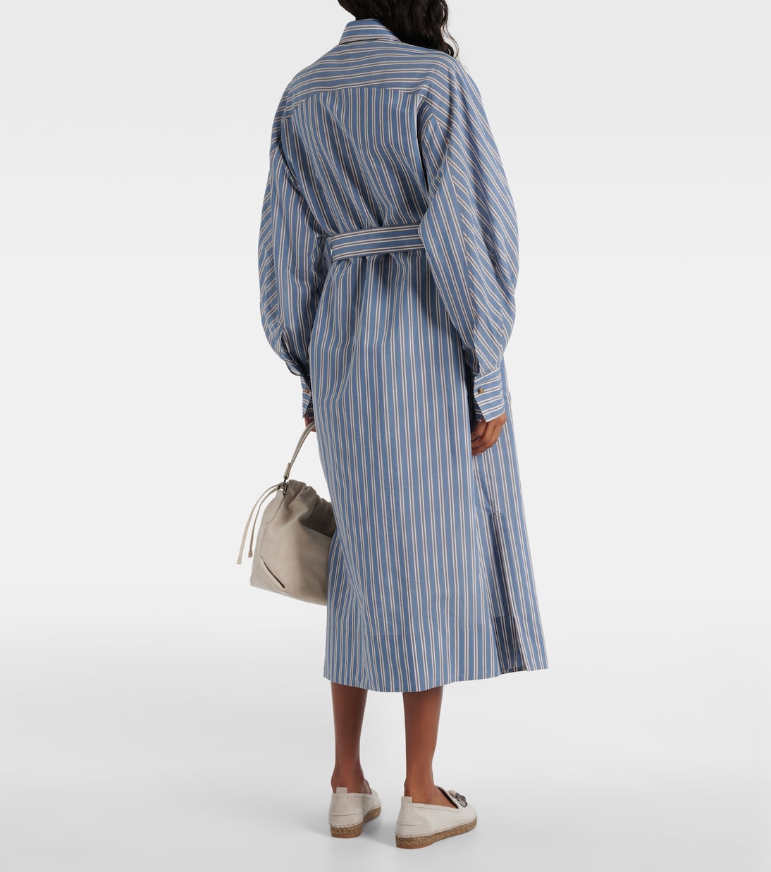 Hemdblusenkleid aus Baumwolle und Seide | Brunello Cucinelli