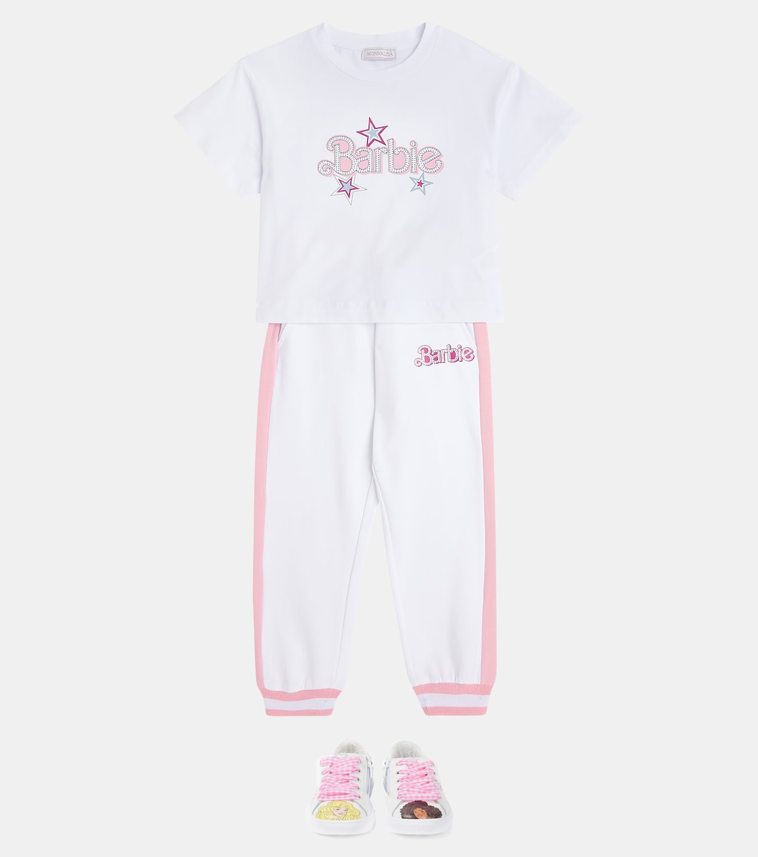 x Barbie® cotton-blend jersey T-shirt | Monnalisa