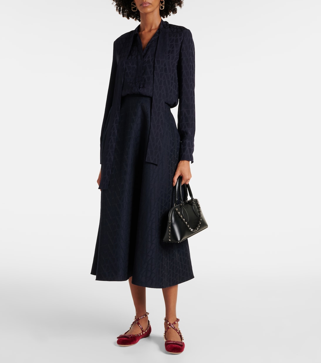 Ballerinas Rockstud aus Samt | Valentino Garavani