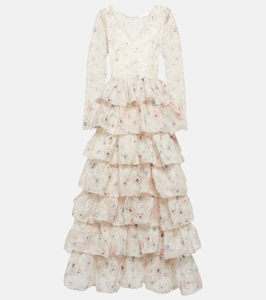 Halliday ruffled tiered cotton gown | Zimmermann