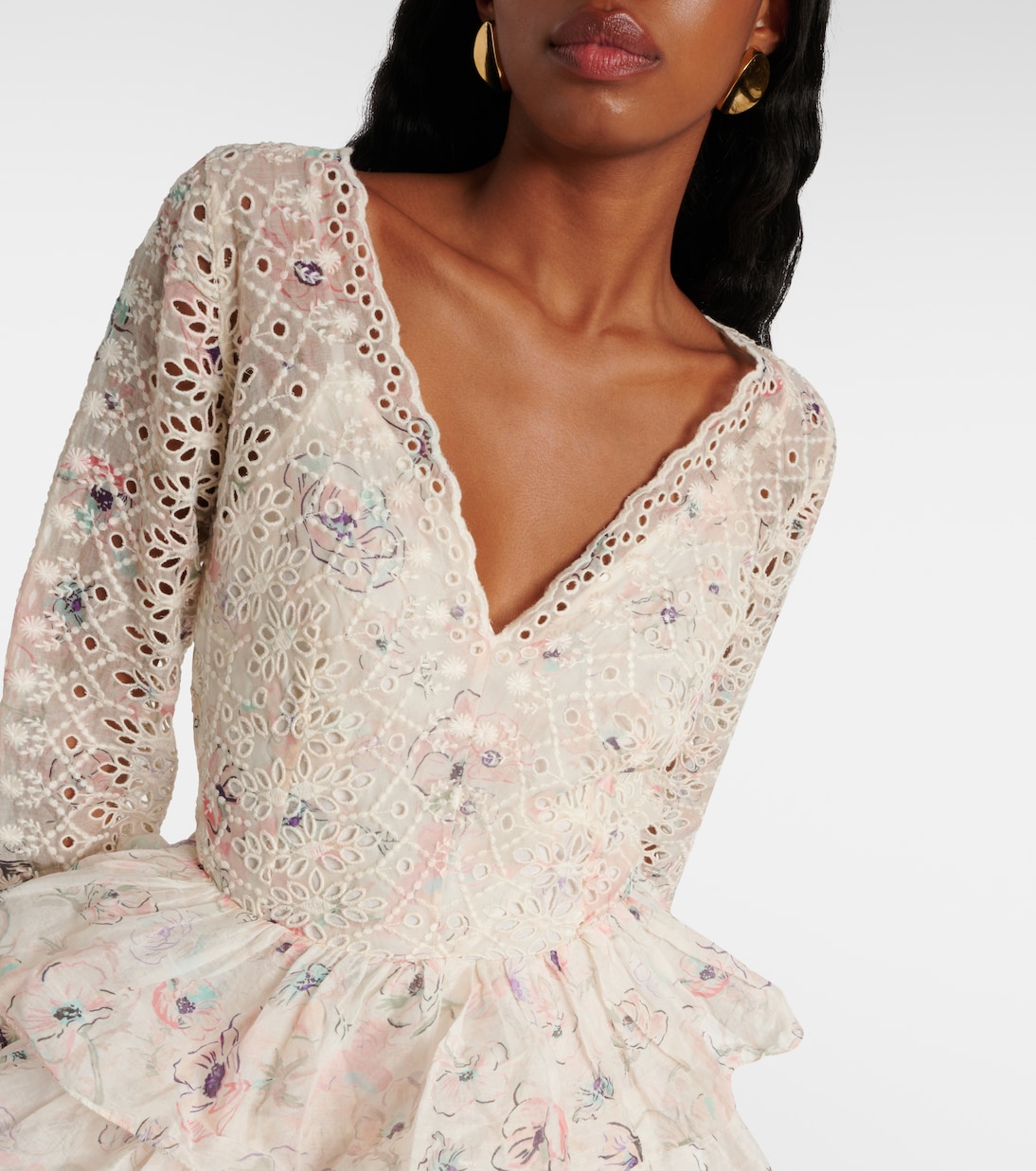 Halliday ruffled tiered cotton gown | Zimmermann