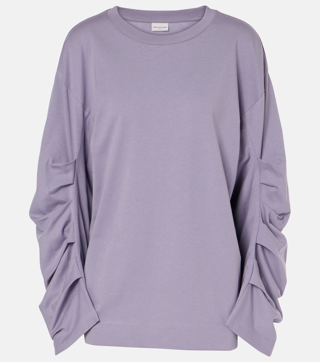 Ruched cotton jersey sweatshirt | Dries Van Noten