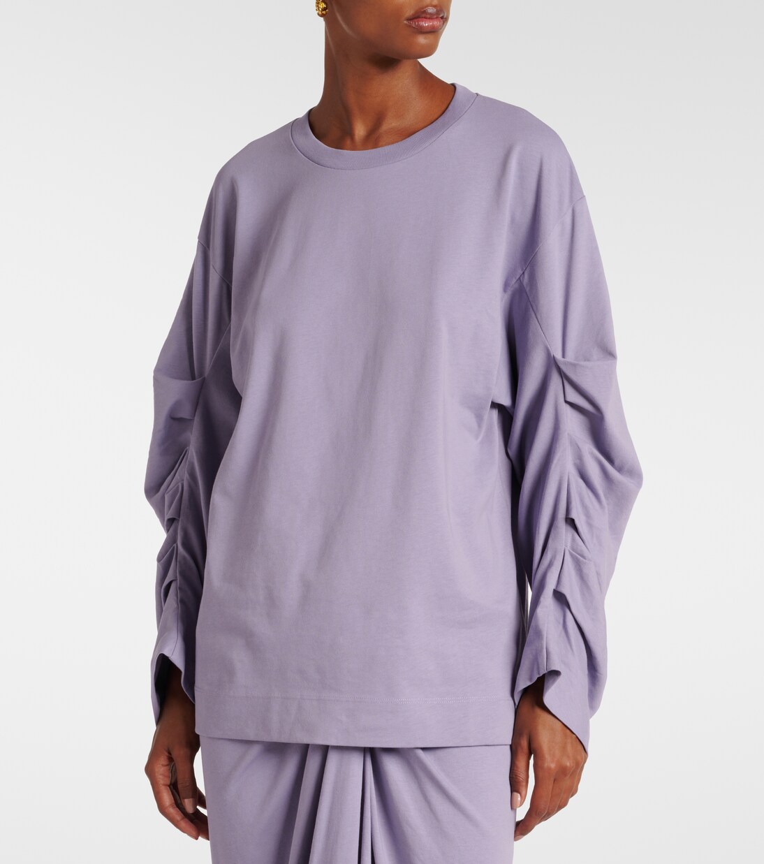 Ruched cotton jersey sweatshirt | Dries Van Noten