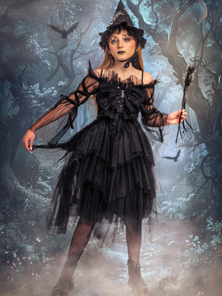 Darkest Night bow-detail tulle dress | Tutu Du Monde