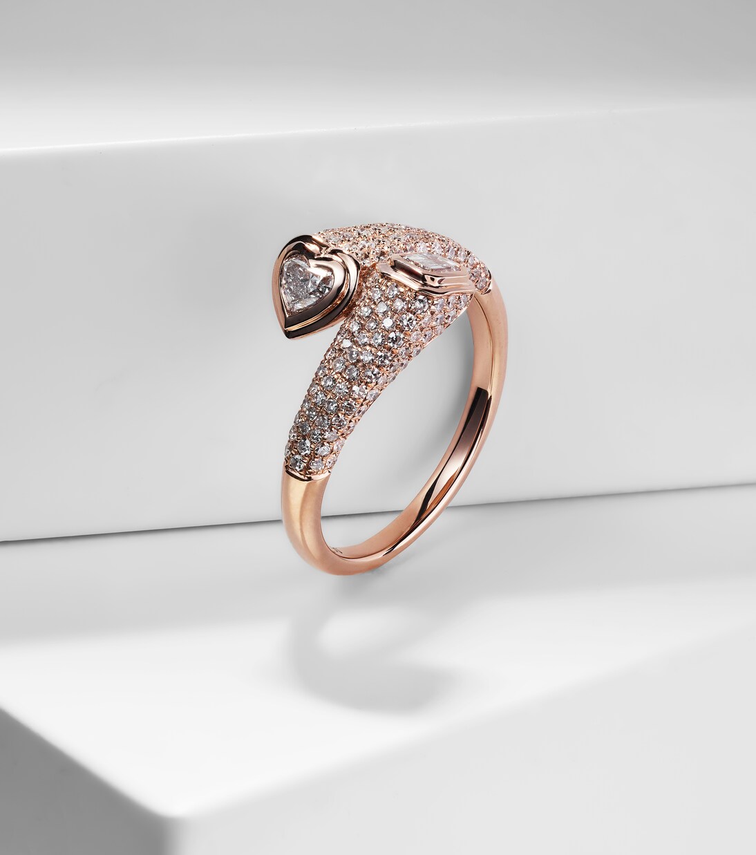 Bague en or rose 18 ct et diamants | Shay Jewelry