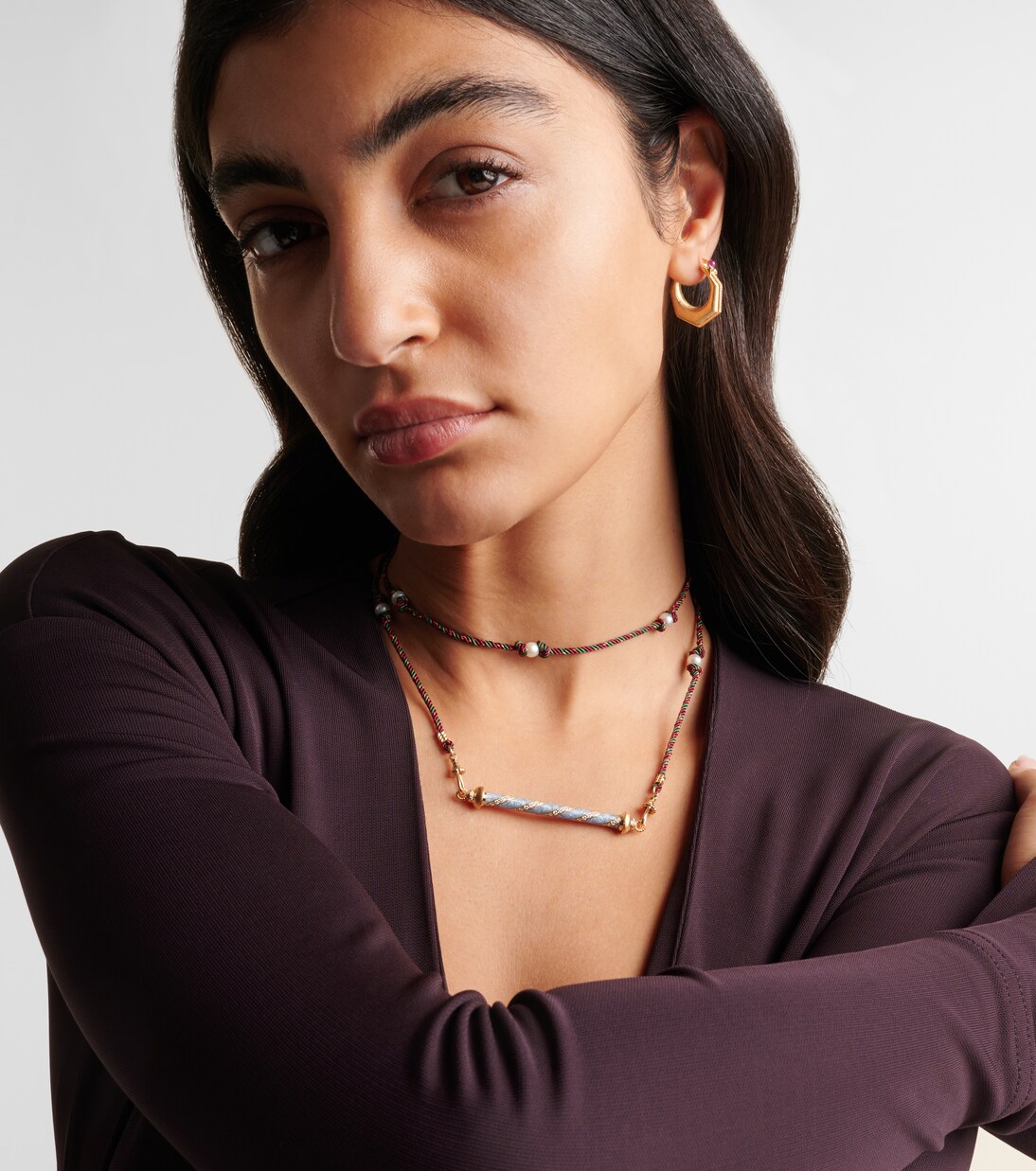 Collana Candy Cane in oro 18kt gold con diamanti | Marie Lichtenberg