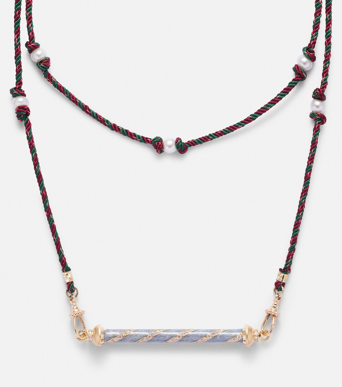 Collana Candy Cane in oro 18kt gold con diamanti | Marie Lichtenberg