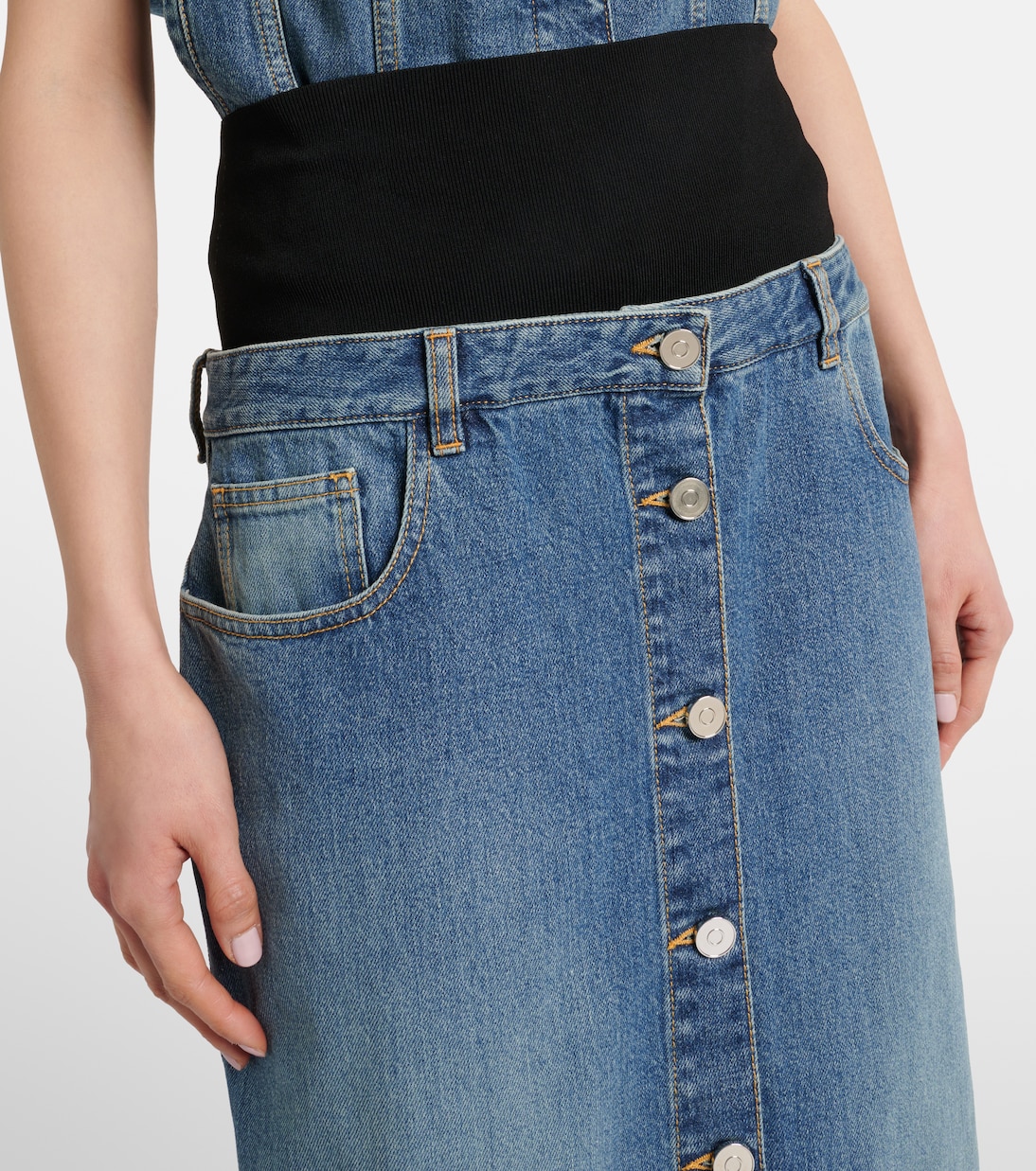 Falda larga de denim | Alaïa
