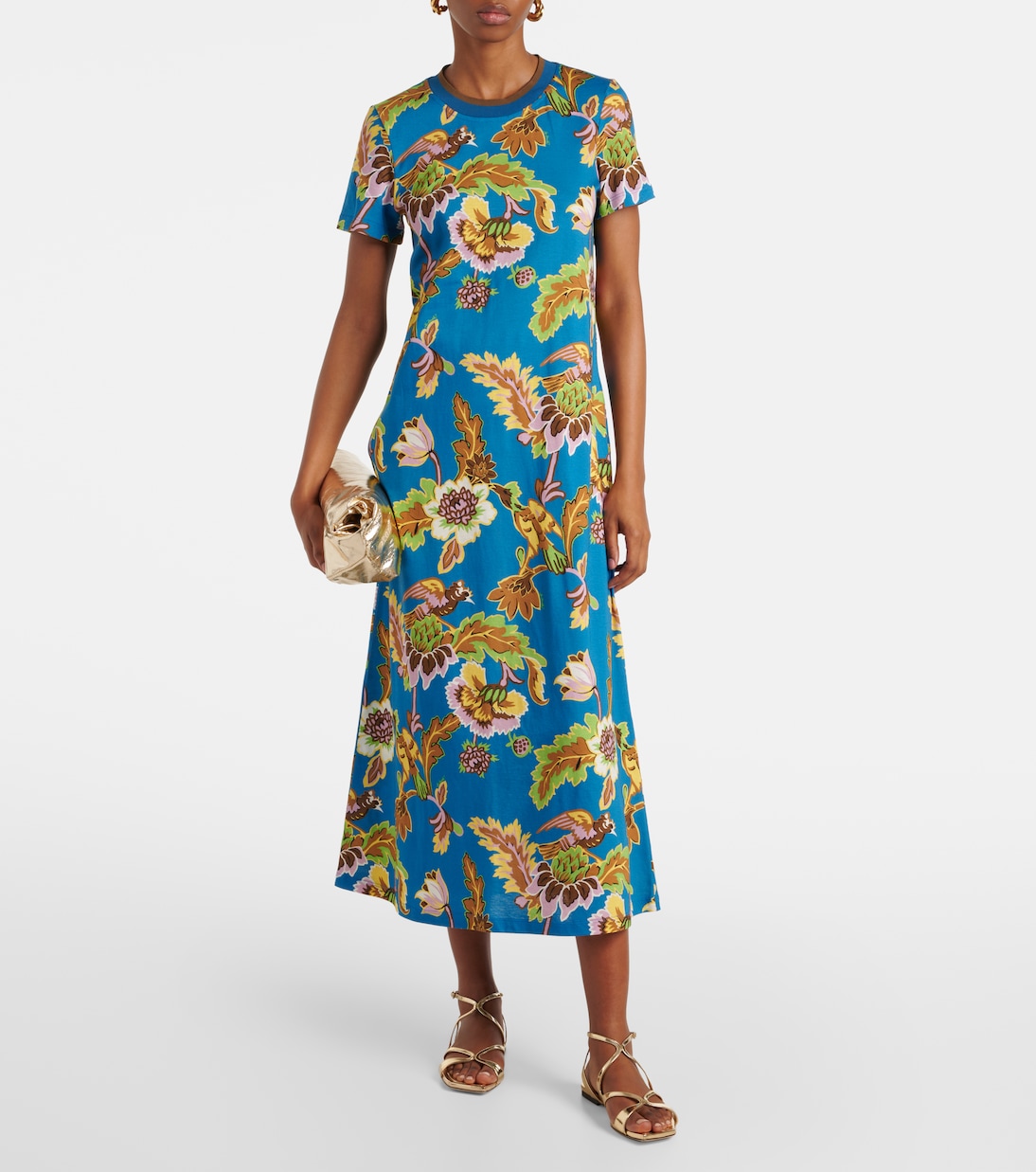 Bedrucktes Maxikleid Swing aus Baumwolle | La DoubleJ