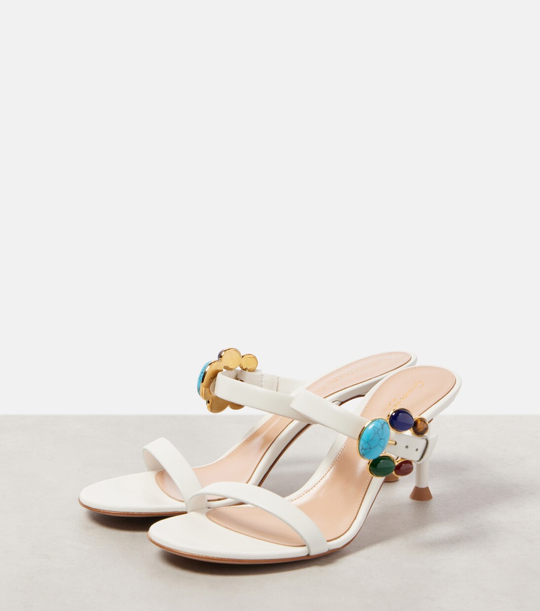70 embellished leather mules | Gianvito Rossi