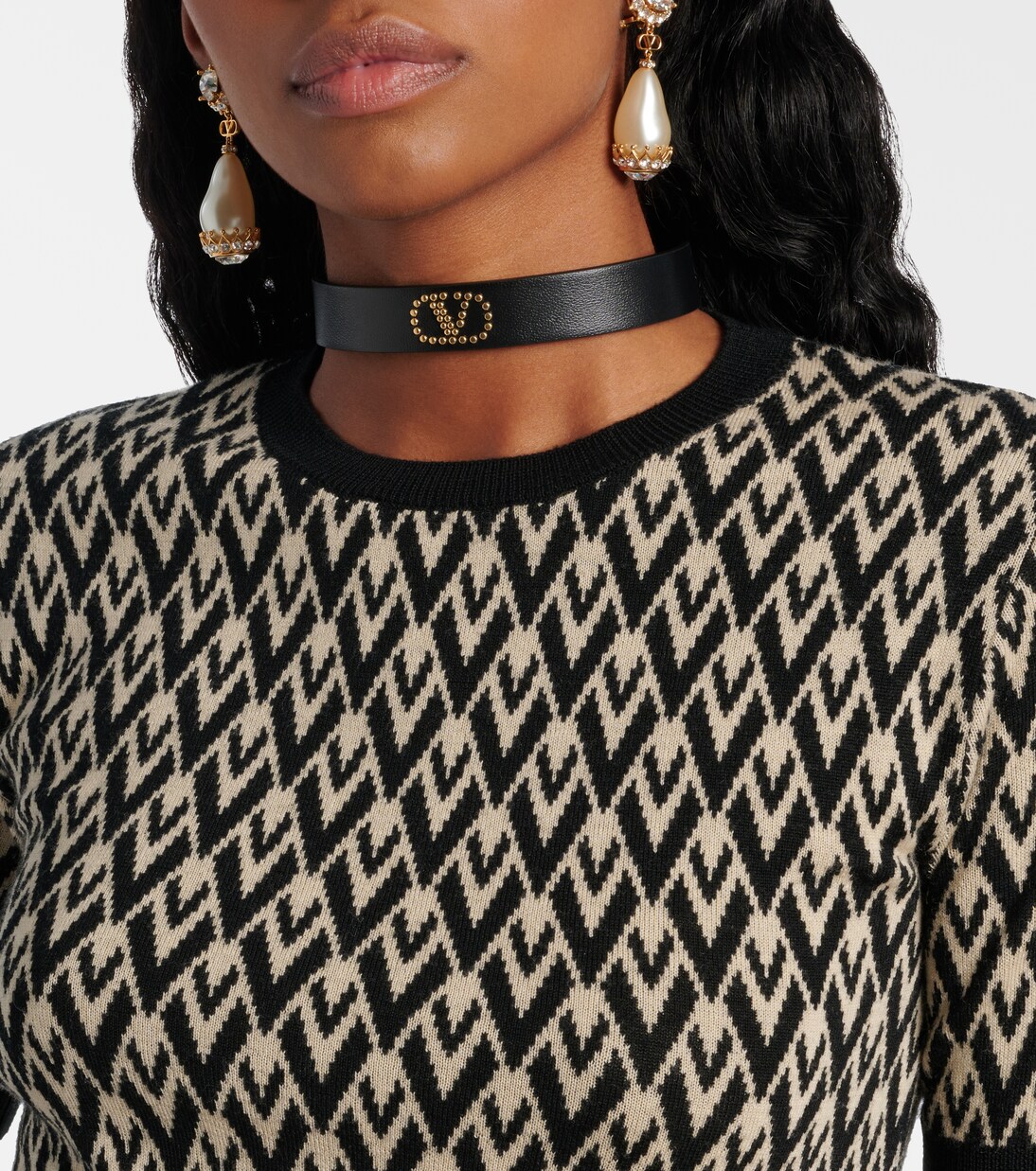 Gargantilla VLogo Signature de piel | Valentino Garavani