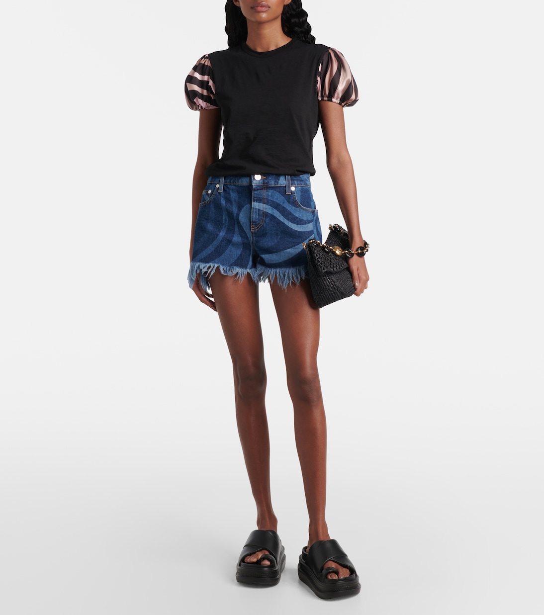 Iride satin-trimmed cotton top | Pucci