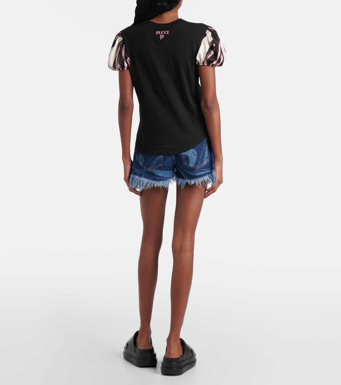 Iride satin-trimmed cotton top | Pucci