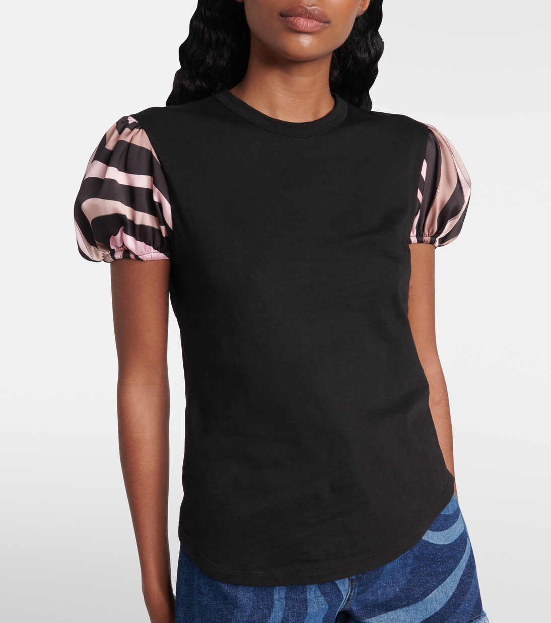Iride satin-trimmed cotton top | Pucci