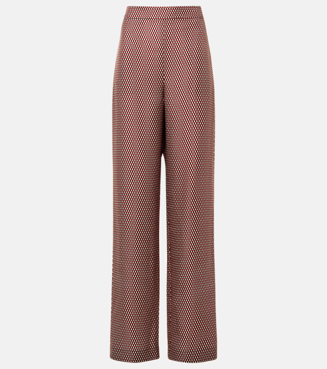Printed high-rise silk straight pants | Joseph