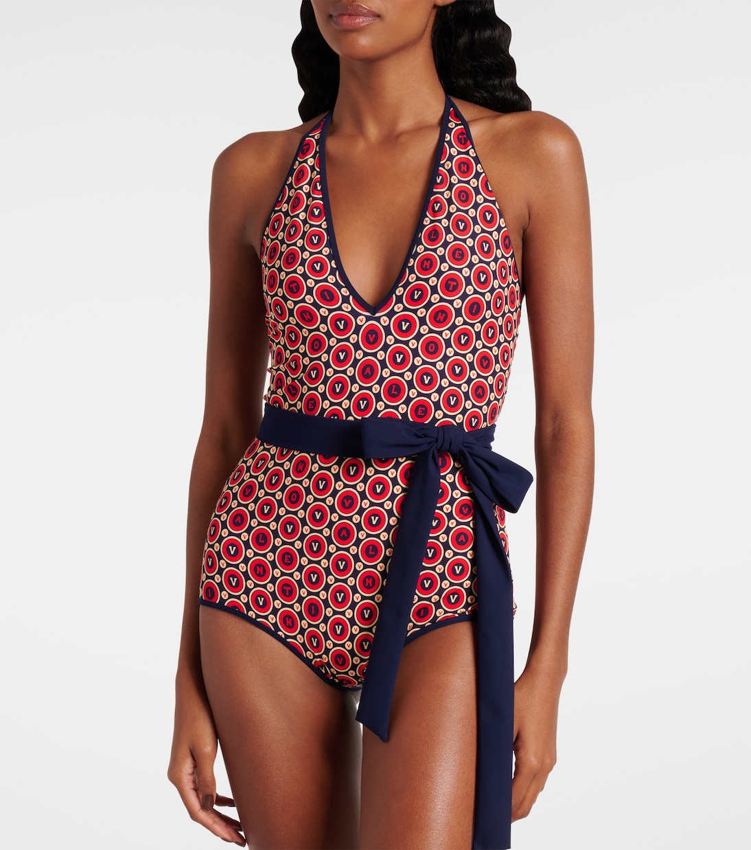 Printed belted swimsuit | Valentino
