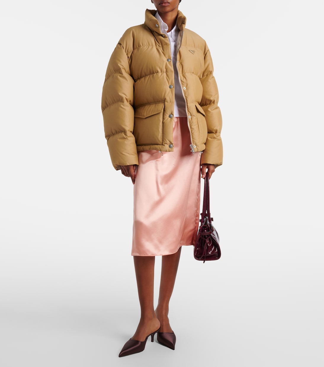 Logo cotton-blend puffer jacket | Prada