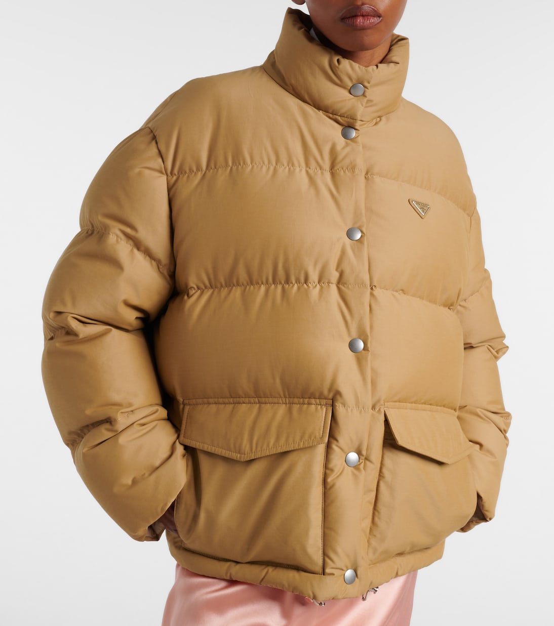Logo cotton-blend puffer jacket | Prada