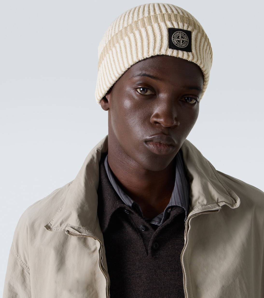 Compass ribbed-knit beanie | Stone Island