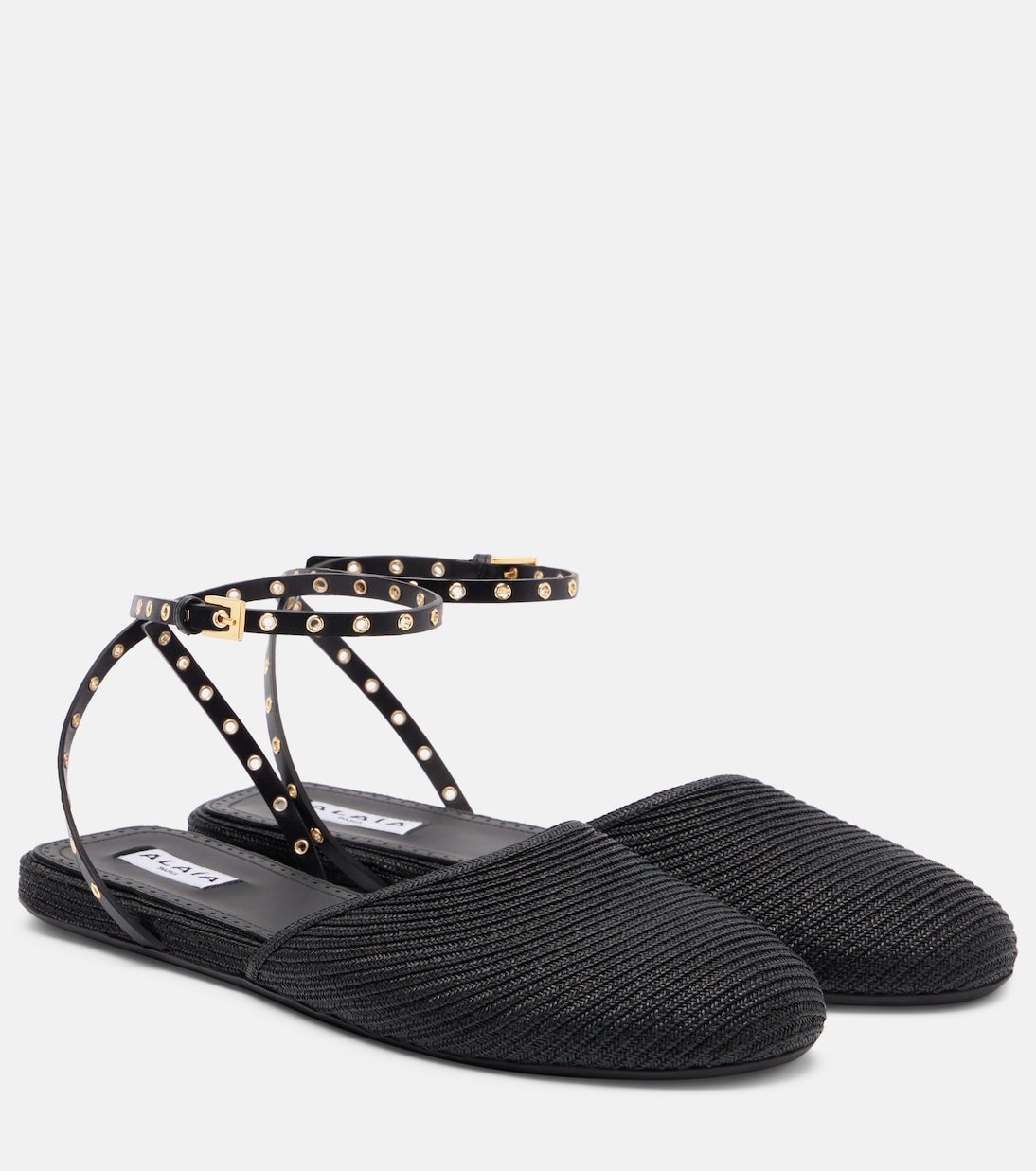 Leather-trimmed slingback flats | Alaïa