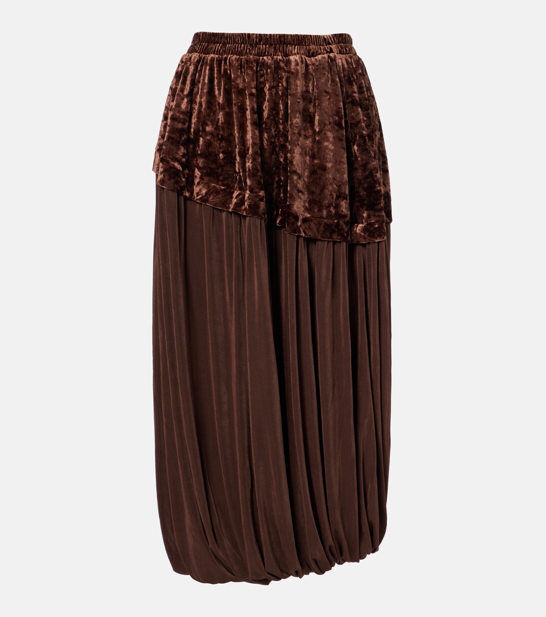 Midirock aus Jersey und Samt  | Xu Zhi