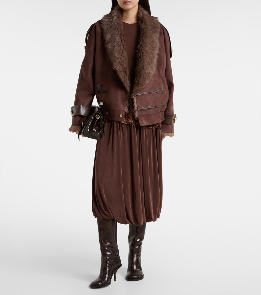 Midirock aus Jersey und Samt  | Xu Zhi