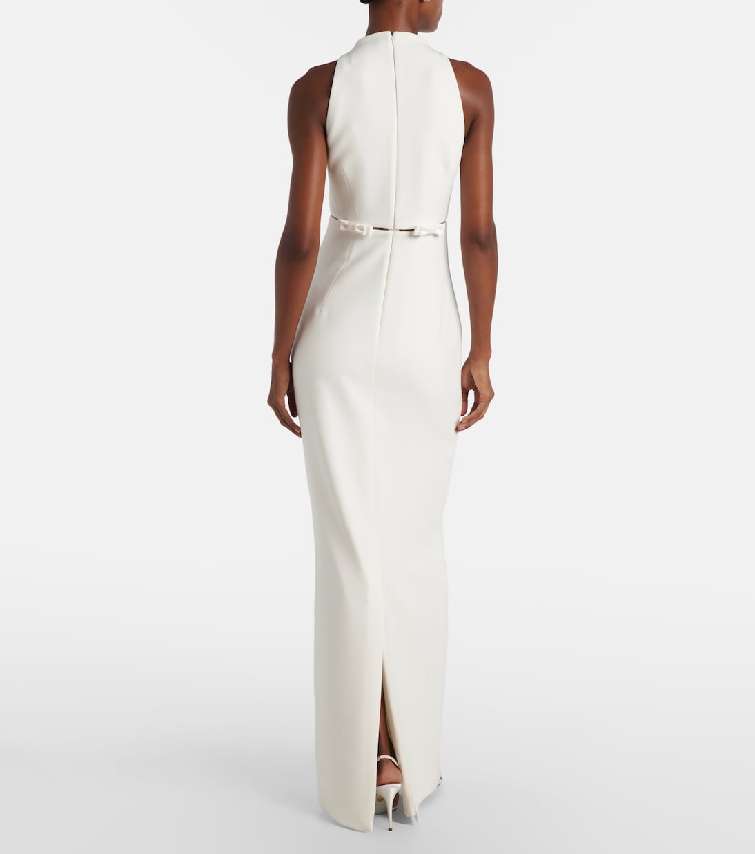 Bridal - Abito lungo Jalie in crêpe con fiocco | Safiyaa