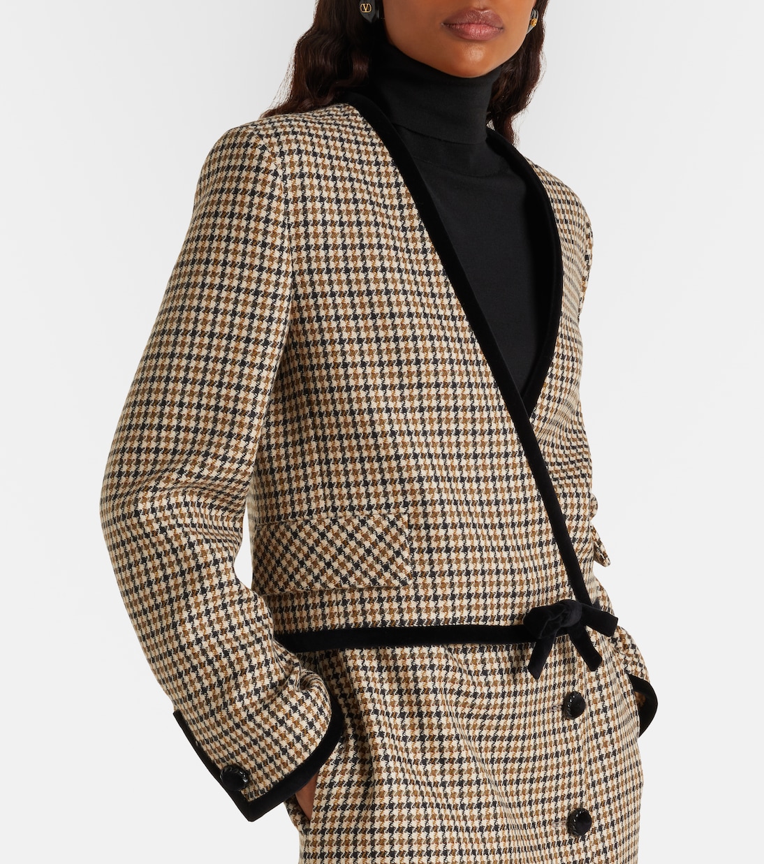 Veste en laine vierge à carreaux | Valentino