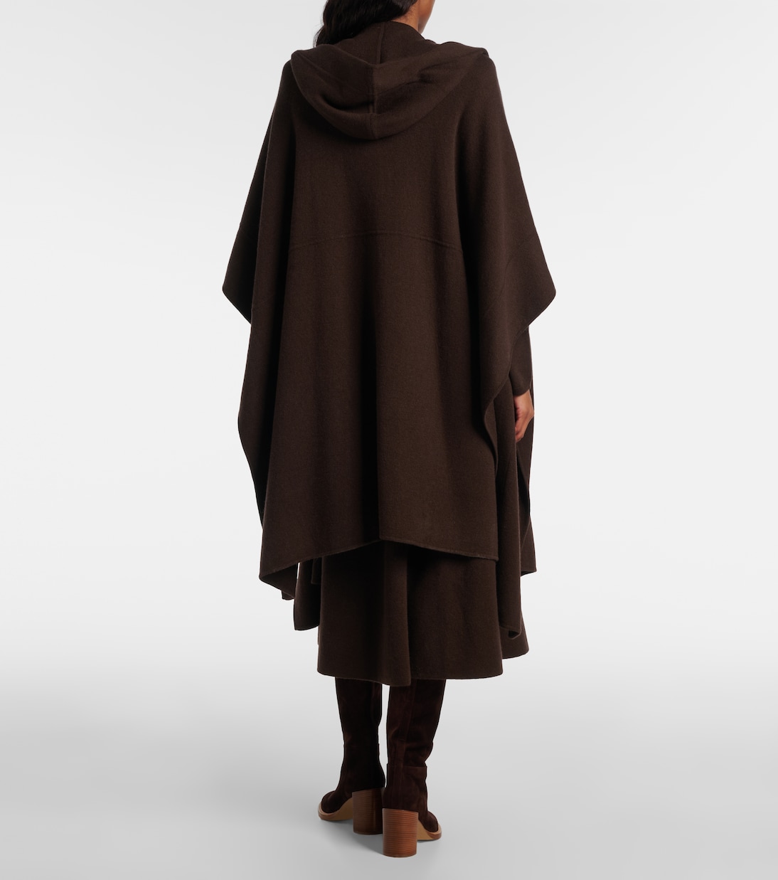 Cape à capuche en laine et cachemire | Jardin des Orangers