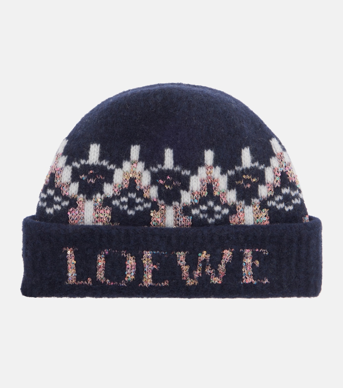 Fair Isle sequined wool-blend beanie  | Loewe