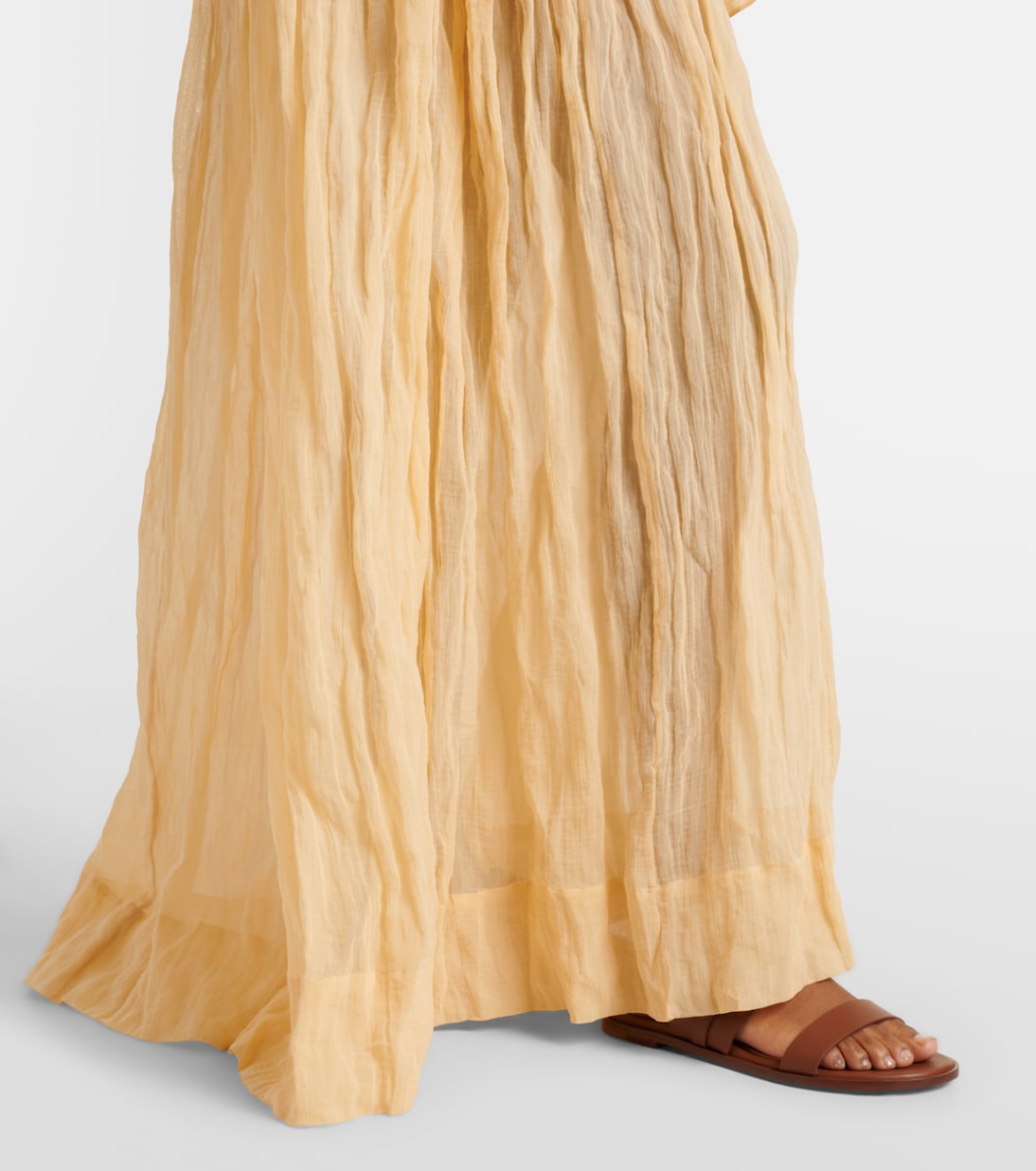 Scarf-detail cotton-blend maxi dress | Plan C