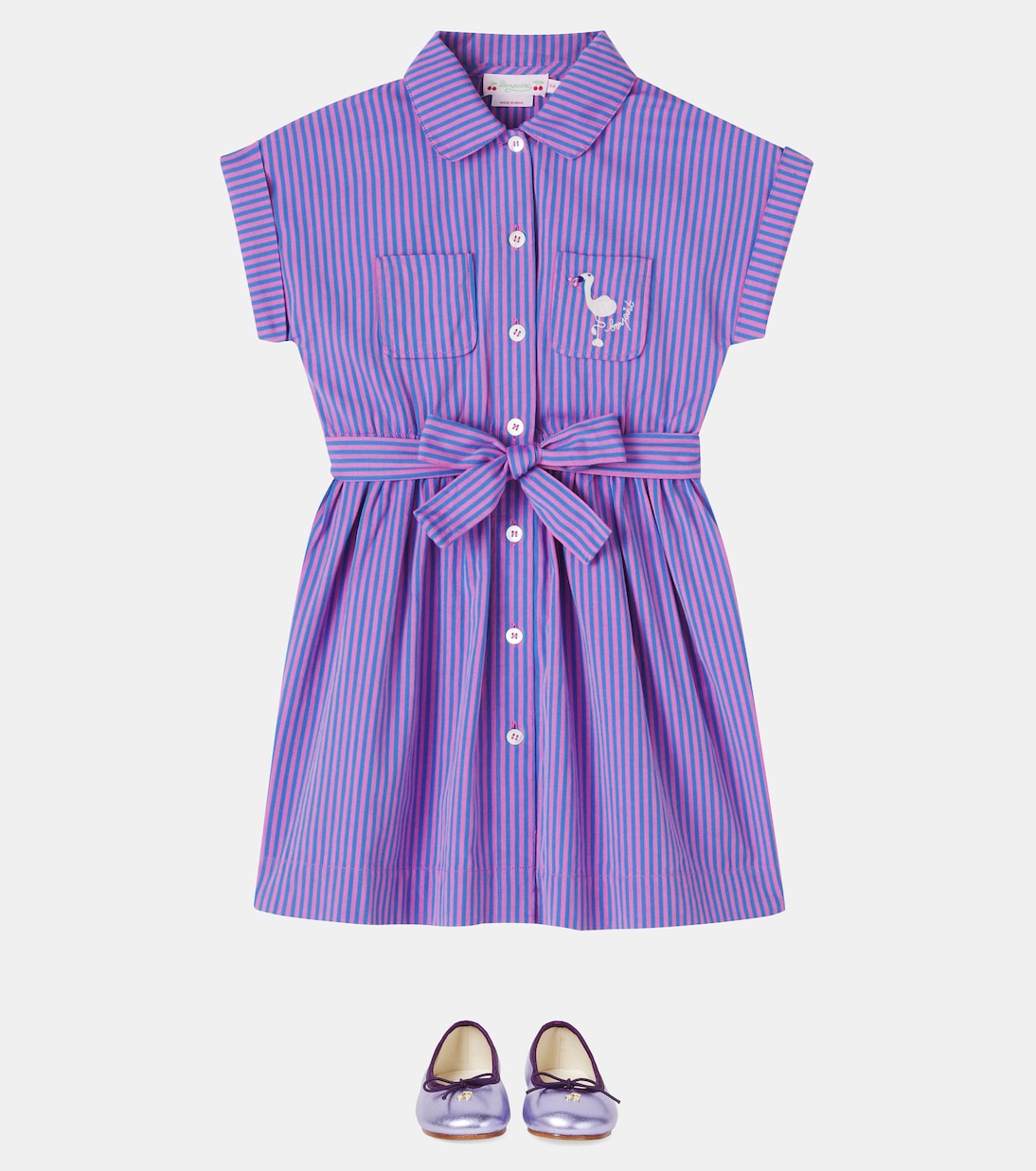 Gisele striped cotton shirt dress | Bonpoint