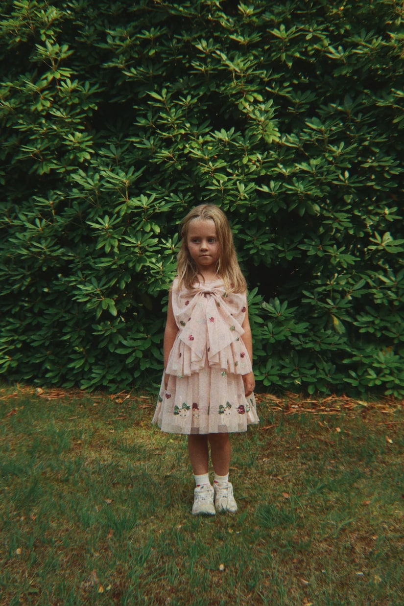 Yvonne亮片蝴蝶结细节薄纱连衣裙 | Konges Sløjd